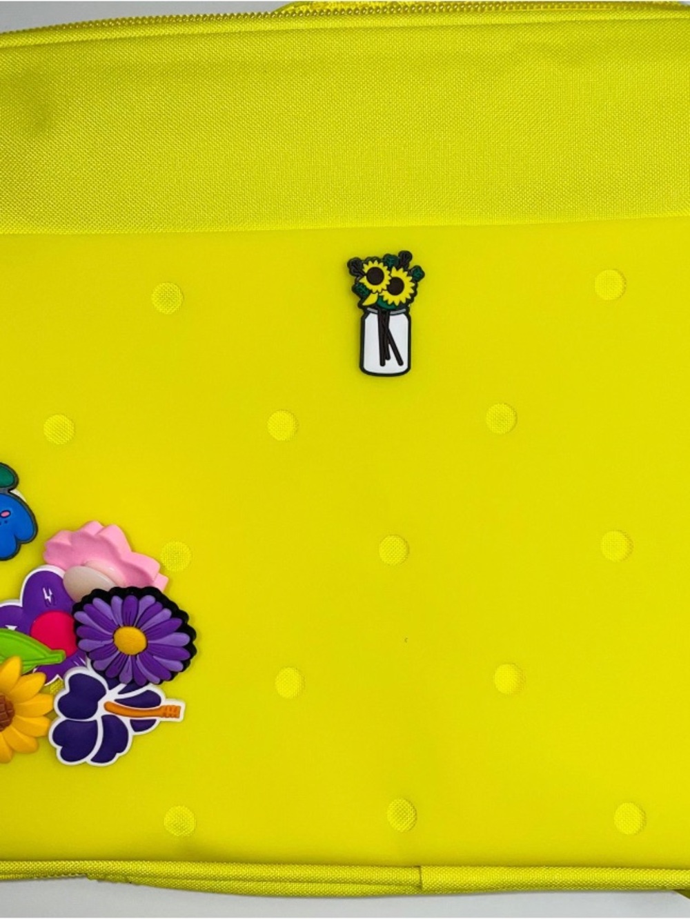 Kids Bright Yellow Lunch Bag with Charms - Picture 7 of 9